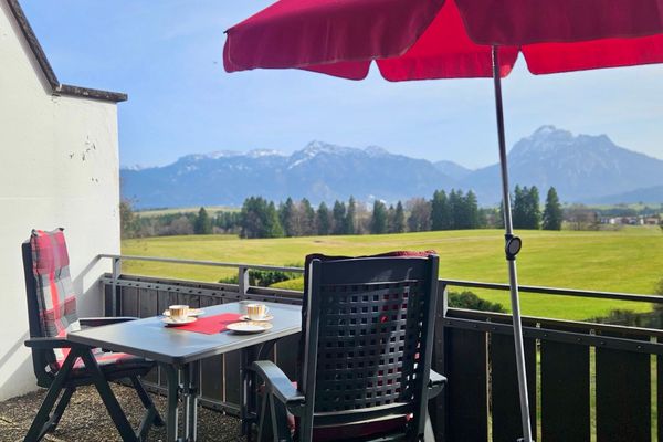  Ferienappartement Panoramablick Ferienwohnungen in Hopfen am See - Terrasse