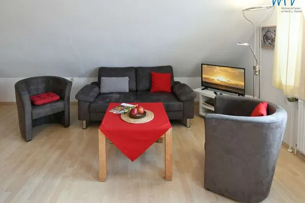 Wohnzimmer Kleine Pinkenburg Ferienwohnung Nord und Süd