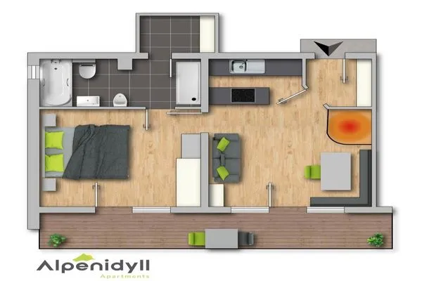 Grundriss 2D Plan  Bergidyll 11 by Alpenidyll Apartments