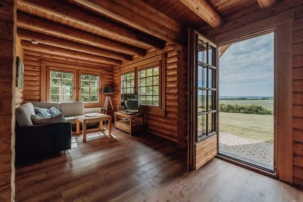 Wohnzimmer  Blockhaus Admiral Nelson - 1.  Reihe Meerblick