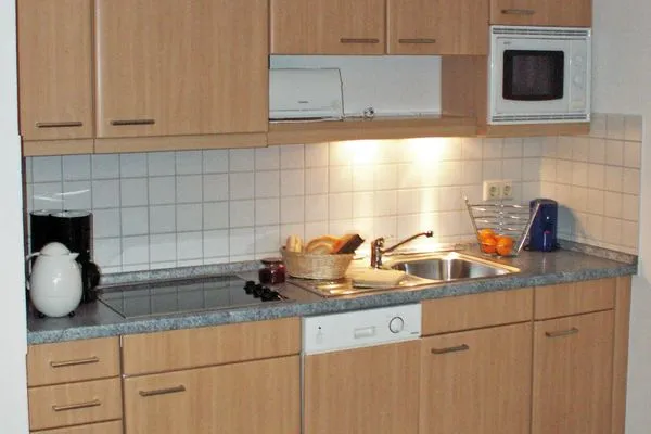 offene Küche zum Wohnzimmer Landhaus Heine Aake-Huus Whg. 01