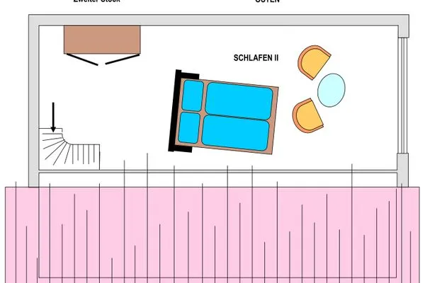 oberes Zimmer (2. Etage) Bootsweg 8 Achterdeck Whg. 01