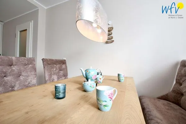 Essbereich Villa Petersen Ferienwohnung Strandliebe