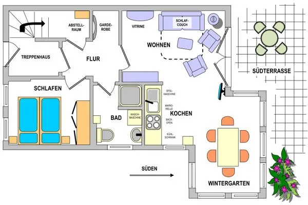 Grundriss Landhaus Heine Eck-Huus Whg. 01