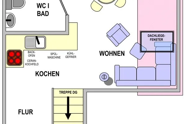Wohn- / Eßbereich untere Etage Haus Friese Haus Friese 5 Whg. 02 Friesenbrise