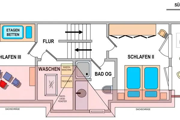 Wohn- / Schlafbereich (1. Etage)  Friesenhaus im Süden