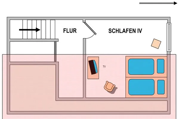 Schlafbereich (Dachgeschoß)  Friesenhaus im Süden