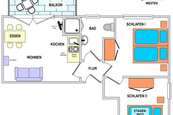 Grundriss  Am alten Leuchtfeuer Whg. 14