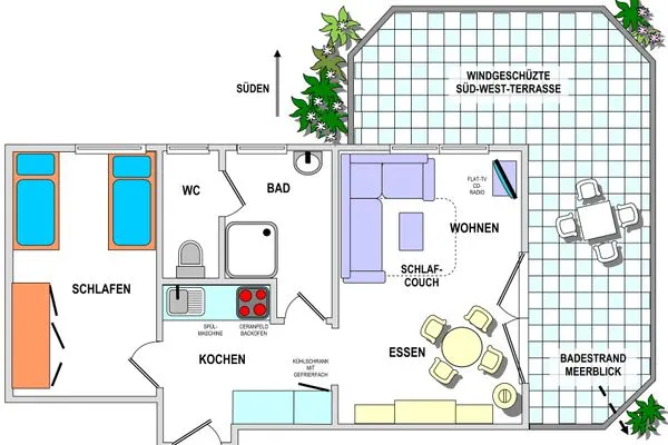 Grundriss Strandvilla Marina Strandvilla Marina Whg. 06