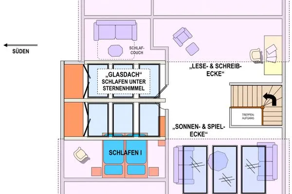 oberer Wohn- und Schlafbereich Haus Möller Haus Möller Whg. 04 Seewiefken