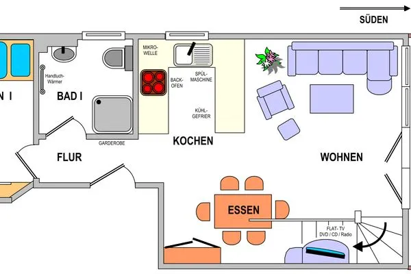 Wohn- und Schlafen unten Villa Rossini Villa Rossini Whg. 07
