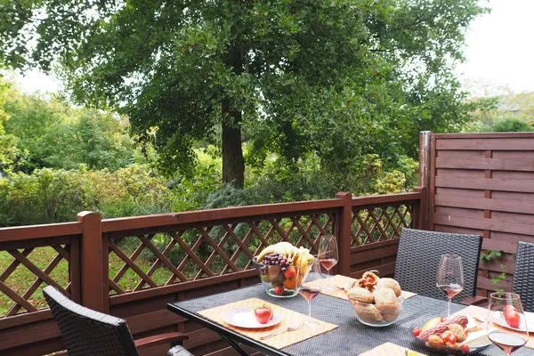 Terrasse  Haus Seute Deern Whg. 01 Strandläufer