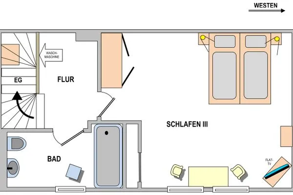 Schlaf- und Wohnbereich (Tiefpaterre)  Haus Kress