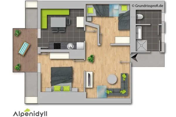 Floor plan, 2D Plan  Fischbacher App. 3 by Alpenidyll Apartments
