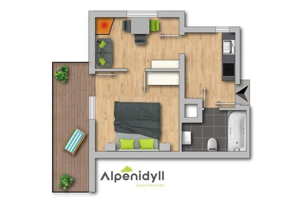Grundriss, 2D Plan  Bergidyll 3 by Alpenidyll Apartments