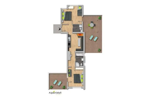 Grundriss, 2D Plan  Bergidyll 5 by Alpenidyll Apartments