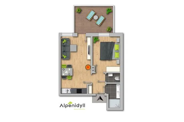 Grundriss 2D Plan  Happy Aich 2 by Alpenidyll Apartments
