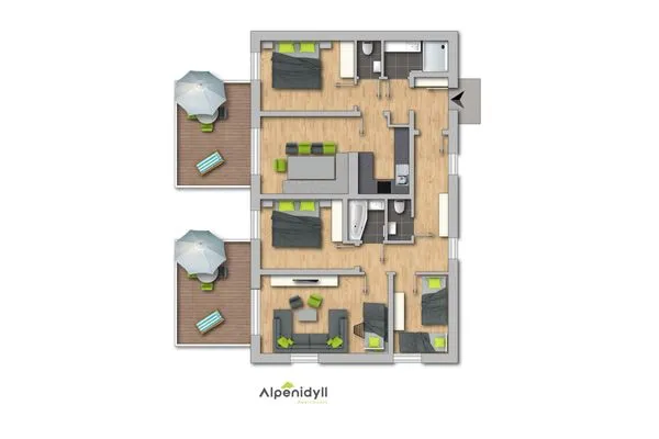 Grundriss 2D Plan  Happy Aich 4 by Alpenidyll Apartments