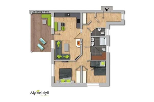 Grundriss 2D Plan  LandLiebe Aich by Alpenidyll Apartments