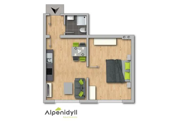 Grundriss 2D Plan  Huberhof 2 by Alpenidyll Apartments