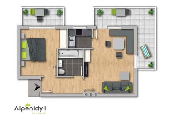 Grundriss 2D Plan  Huberhof 4 by Alpenidyll Apartments