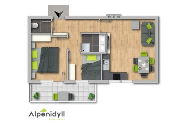 Grundriss 2D Plan  Huberhof 9 by Alpenidyll Apartments