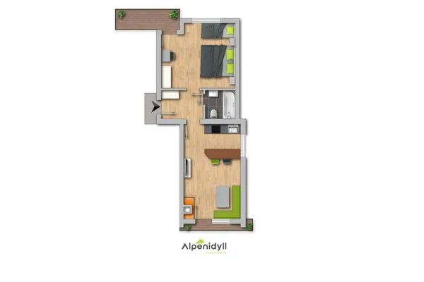 Grundriss 2D Plan  Bergidyll 9 by Alpenidyll Apartments