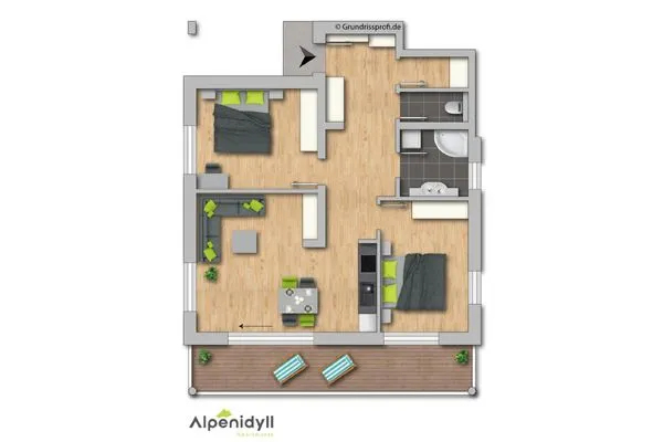 2D Plan  Fischbacher App. 1 by Alpenidyll Apartments