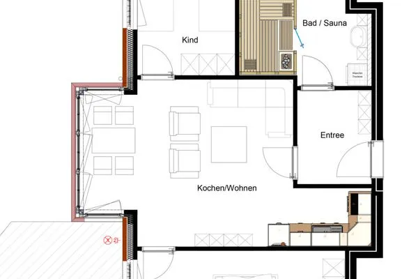 Grundriss  Heringsmöwe im Haus Dünenlust