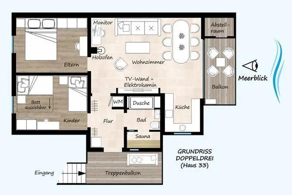 Grundriss Strandpark Sierksdorf Doppeldrei