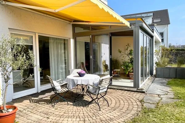  Ferienwohnung SeeZeit1 Nonnenhorn - Garten mit Wintergarten