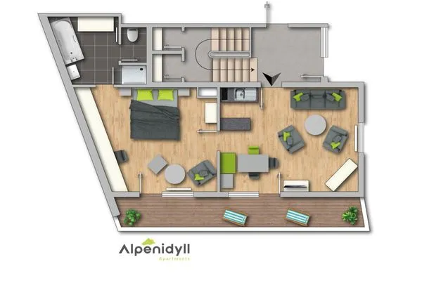 Grundriss, 2D Plan  City Life 2 by Alpenidyll Apartments