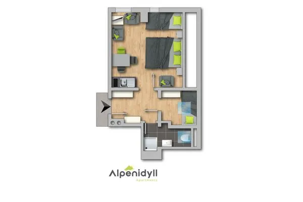 Grundriss 2D Plan  City Life 3 by Alpenidyll Apartments