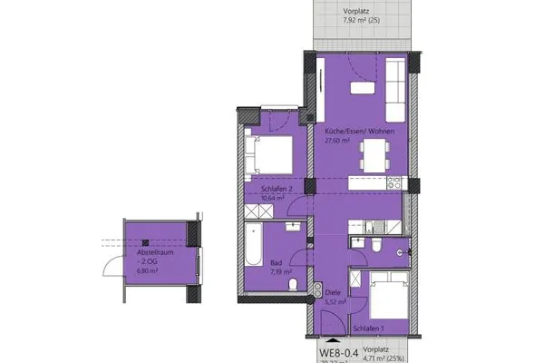 Grundriss  FeWo Stubbenkammer in PRORA - 8.04