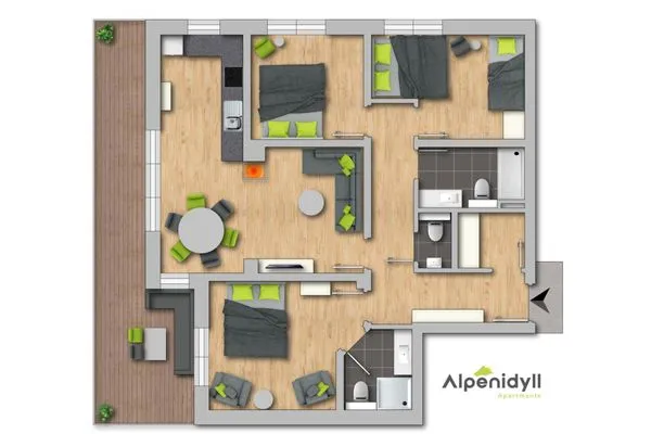 Grundriss 2D Plan  Aich Amade by Alpenidyll Apartments