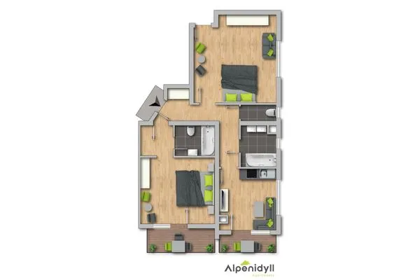 Grundriss 2D Plan  Bergidyll 12  by Alpenidyll Apartments