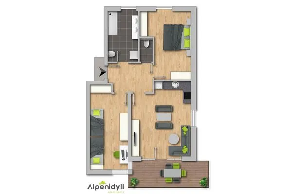 Grundriss 2D Plan  Dachsteinblick by Alpendyll Apartments