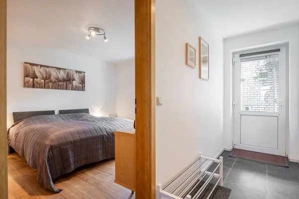 Schlafzimmer  Ferienwohnung Schleiwiese mit Meerblick in Stexwig