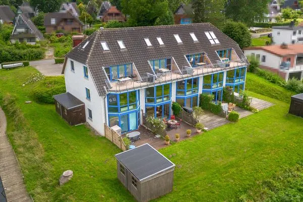 Vogelperspektive  Ferienwohnung Schleiwiese mit Meerblick in Stexwig