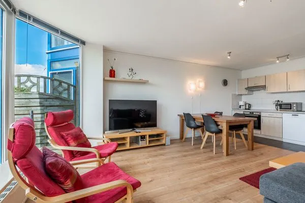 Wohnzimmer  Ferienwohnung Schleiwiese mit Meerblick in Stexwig