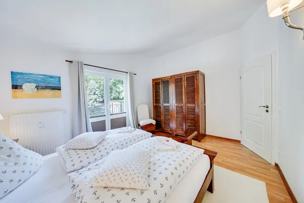 Schlafzimmer  Wald & Meer Apartments, FeWo I: Waldgeflüster
