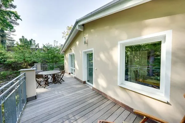 Terrasse  Wald & Meer Apartments, FeWo I: Waldgeflüster