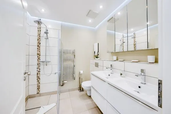 Badezimmer  Wald & Meer Apartments, FeWo II: Waldblick