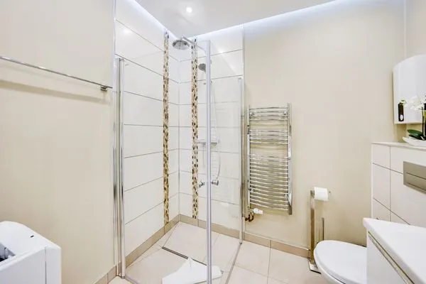 Badezimmer  Wald & Meer Apartments, FeWo II: Waldblick