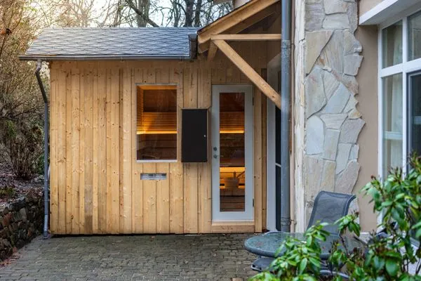 Sauna  Wald & Meer Apartments, FeWo II: Waldblick