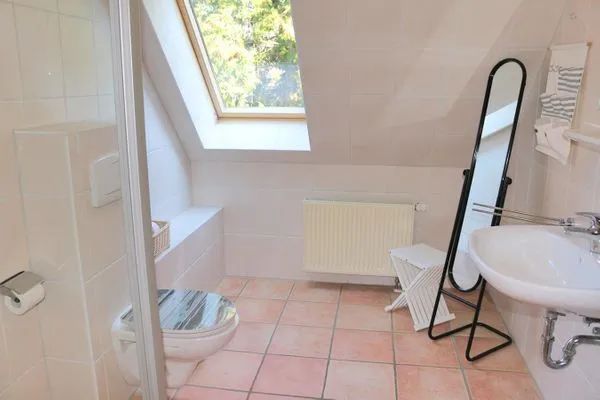 Bad mit Dusche und WC  Hühnergott