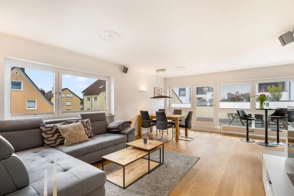 Ferienhaus Bahnhofstrasse Ferienwohnung Morgensonne Langenargen - Wohnzimmer