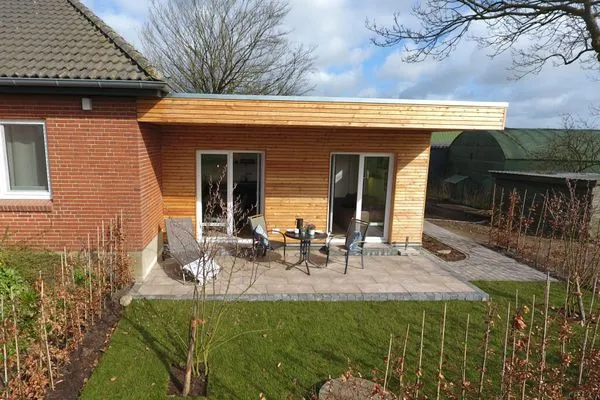 Landliv Stuuv mit überdachter Südterrasse  Ferienhaus Landliv Stuuv
