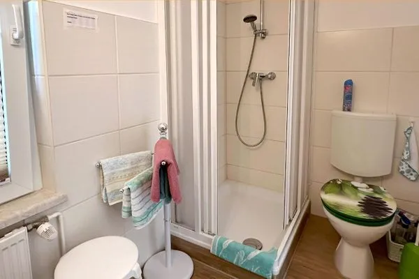 Dusche und WC im Bad  Noll