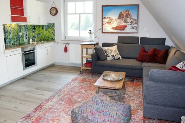 Küche und Wohnbereich Zum Leuchtturm Wohnung 9